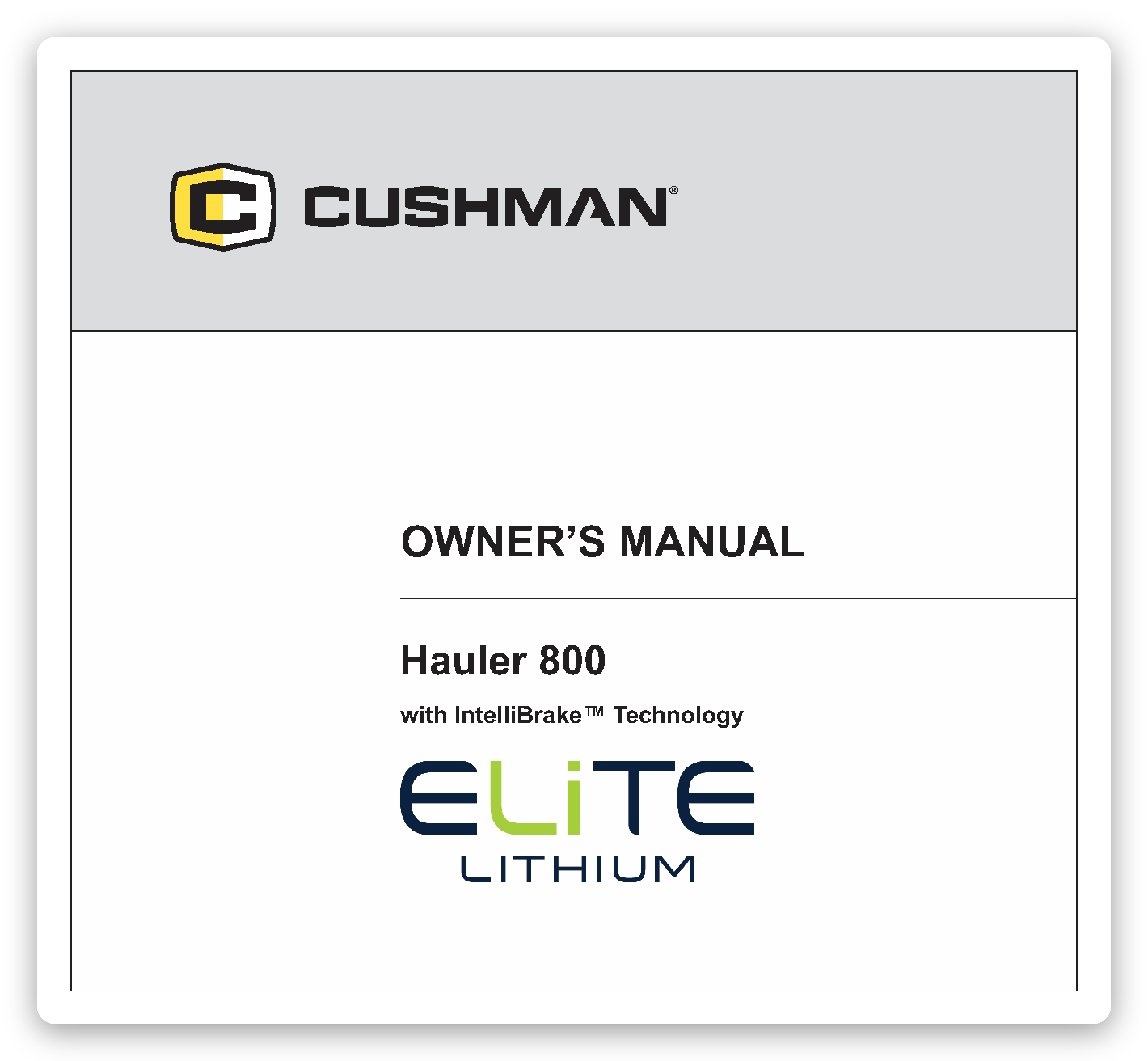 Cushman Hauler owner's manual