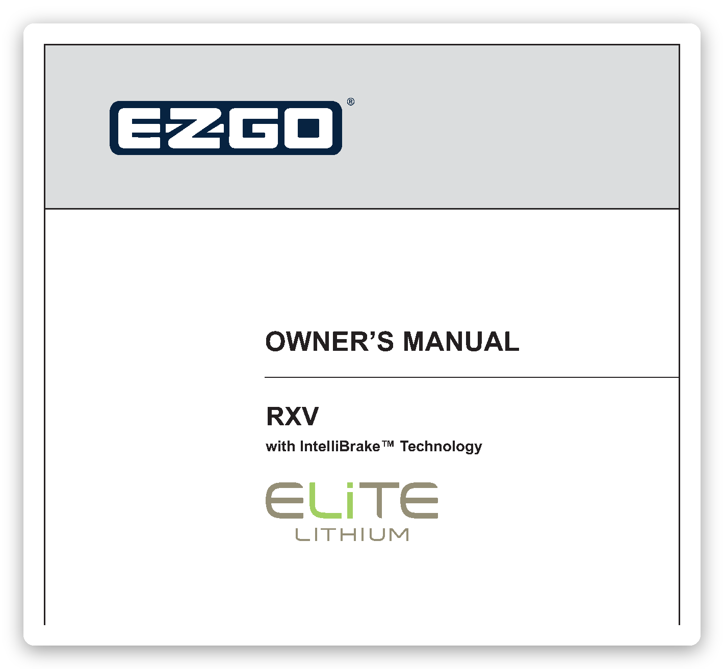 EZGO RXV owner's manual